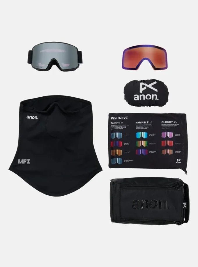 Anon M6S-briller + polariserte Perceive-linser + MFI®-ansiktsmaske